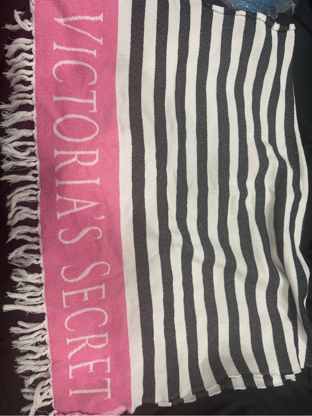 Vintage 2016 Victoria's Secret Pink and White Logo Beach Blanket
